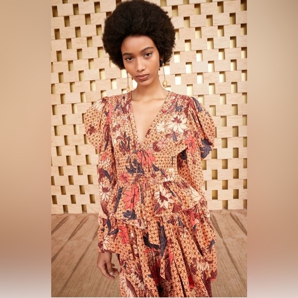 Ulla Johnson Oni Silk Mini Dress in Garden Rose Floral Ruffled Size 10 - Picture 2 of 16